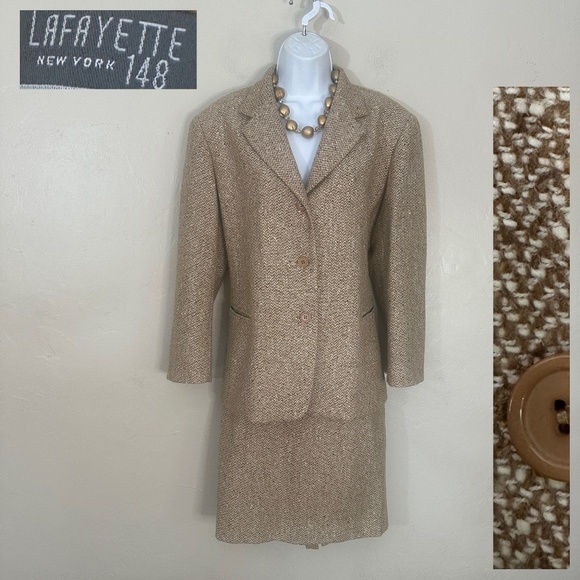 Lafayette 148 New York Dresses & Skirts - Lafayette 148 NY Silk Blend Tweed Skirt Set Suit 14P jacket 12P skirt